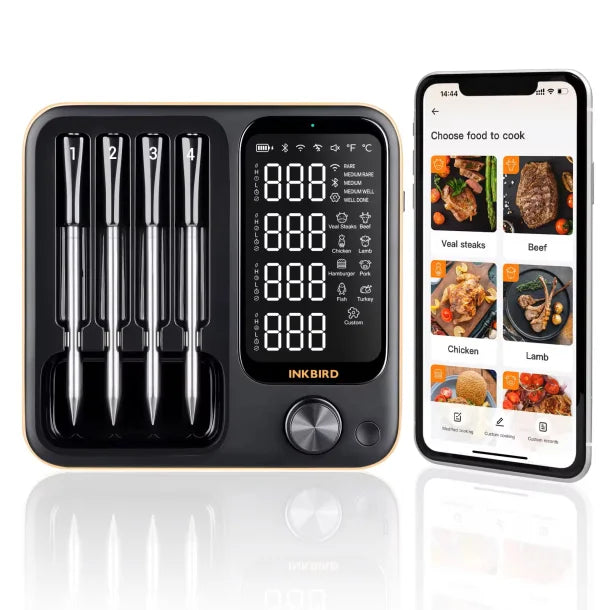 INKBIRD Trådløs BBQ Thermomter 4 Prober BT og WIFI